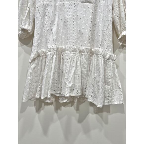 NWT Karlie Santorini Eyelet Faux Wrap Mini Dress - Picture 9 of 12